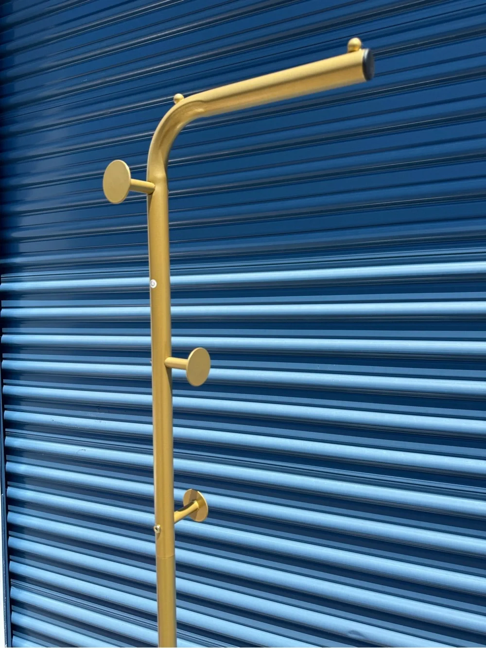Minimalist Gold Floor Coat Rack with White Marble Base
